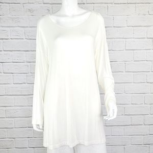 Bryn Walker Cream LS Tunic Top Size:XL